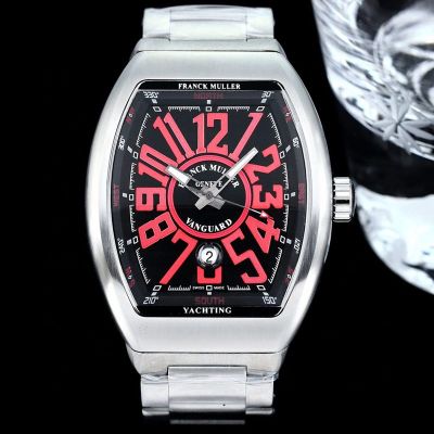 Franck Muller V45 SC DT Silver / Rose Gold / Black steel case Diameter 54mm watch